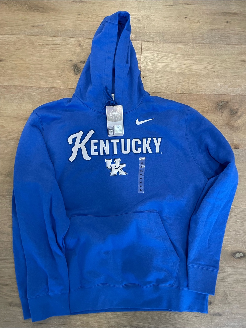 Nike Royal Blue Kentucky Hoodie with White Logo XL